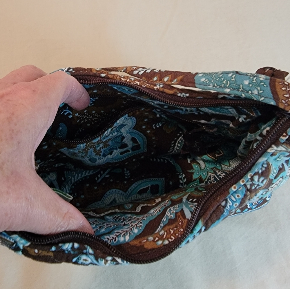 Vera Bradley Brown/Aqua Handbag - Picture 6 of 7